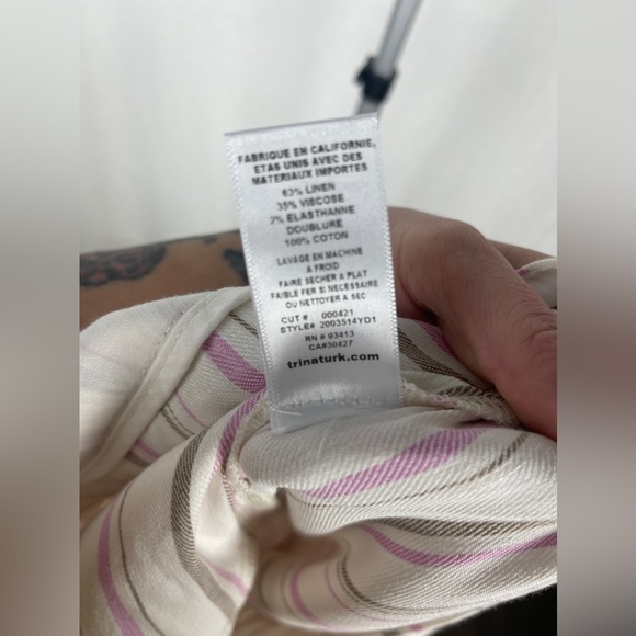 Trina Turk White Monument Pink and Brown Striped Pants Size 14 NWT - Picture 13 of 13